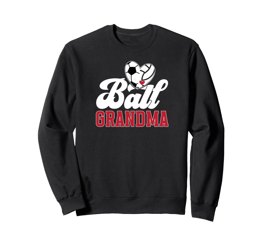 Ball Grandma Heart Soccer Volleyball Sweatshirt - Unique Graphic Men Women - T-Shirt, Sweatshirt, Hoodie