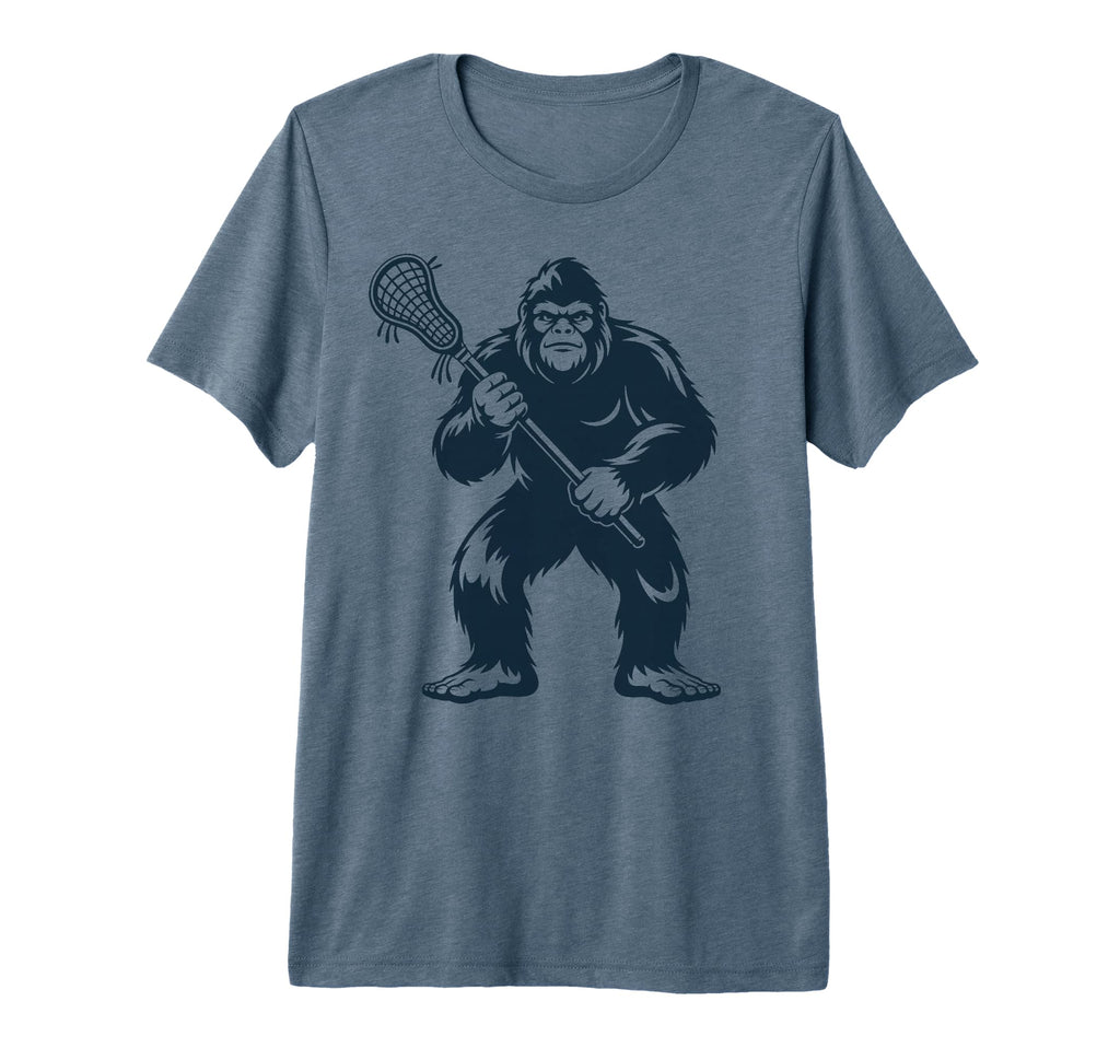 Lacrosse Bigfoot Lax Sasquatch Tri T-Shirt - Fun Novelty Design Unisex - T-Shirt, Sweatshirt, Hoodie
