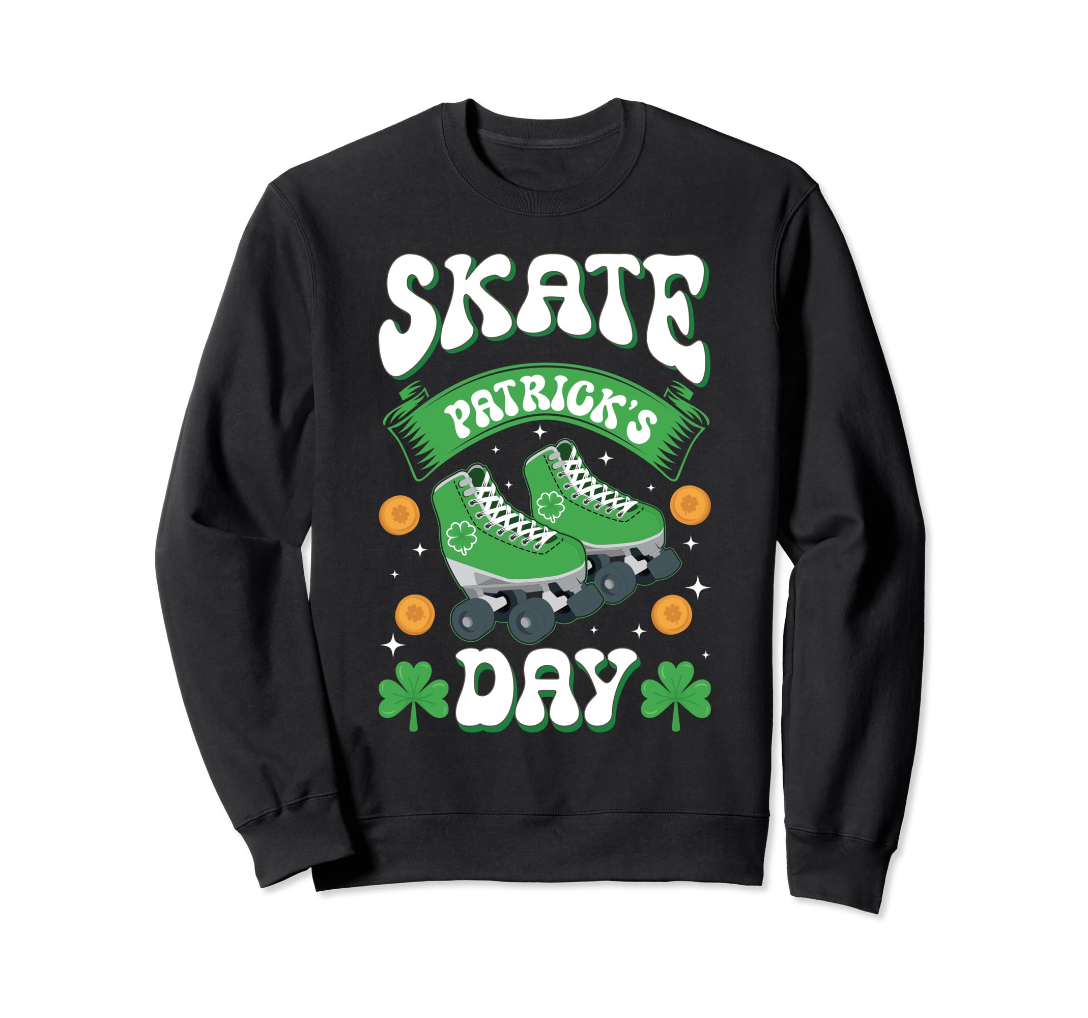 70S Roller Skates St Patricks Day Sweatshirt - Minimalist Print for Adults - T-Shirt, Sweatshirt, Hoodie