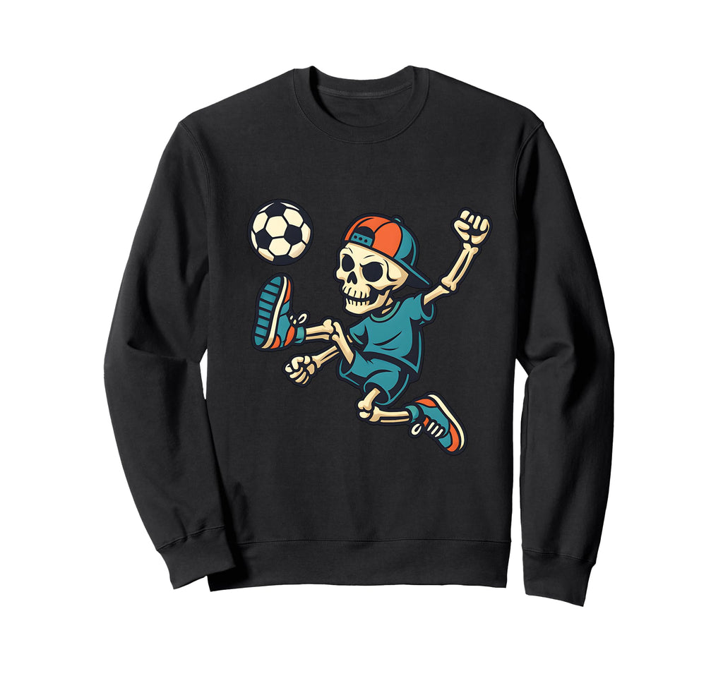 Soccer Skeleton Player Street Sweatshirt - Fun Novelty Design Men Women - T-Shirt, Sweatshirt, Hoodie