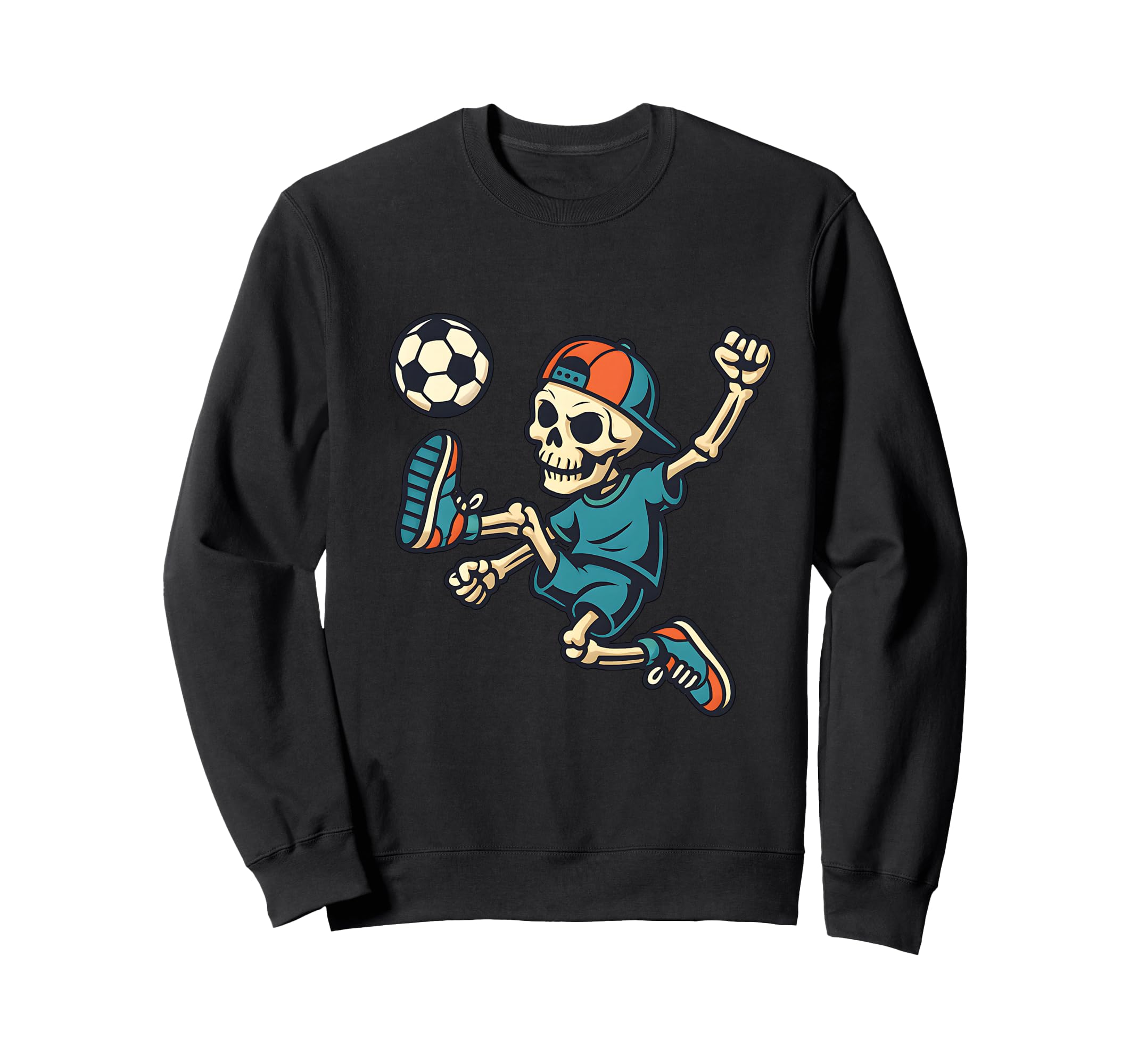 Soccer Skeleton Player Street Sweatshirt - Fun Novelty Design Men Women - T-Shirt, Sweatshirt, Hoodie