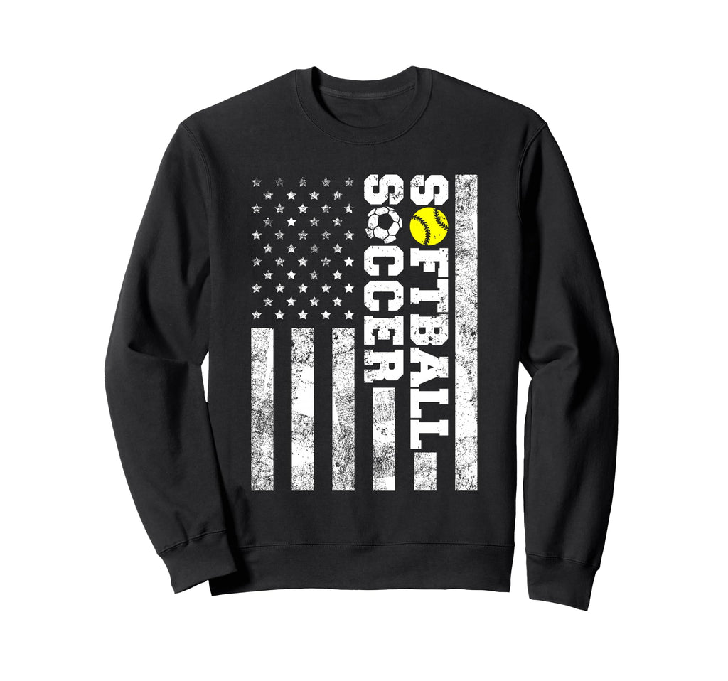 American Distressed Flag Funny Soccer Sweatshirt - Custom Art Print Unisex - T-Shirt, Sweatshirt, Hoodie