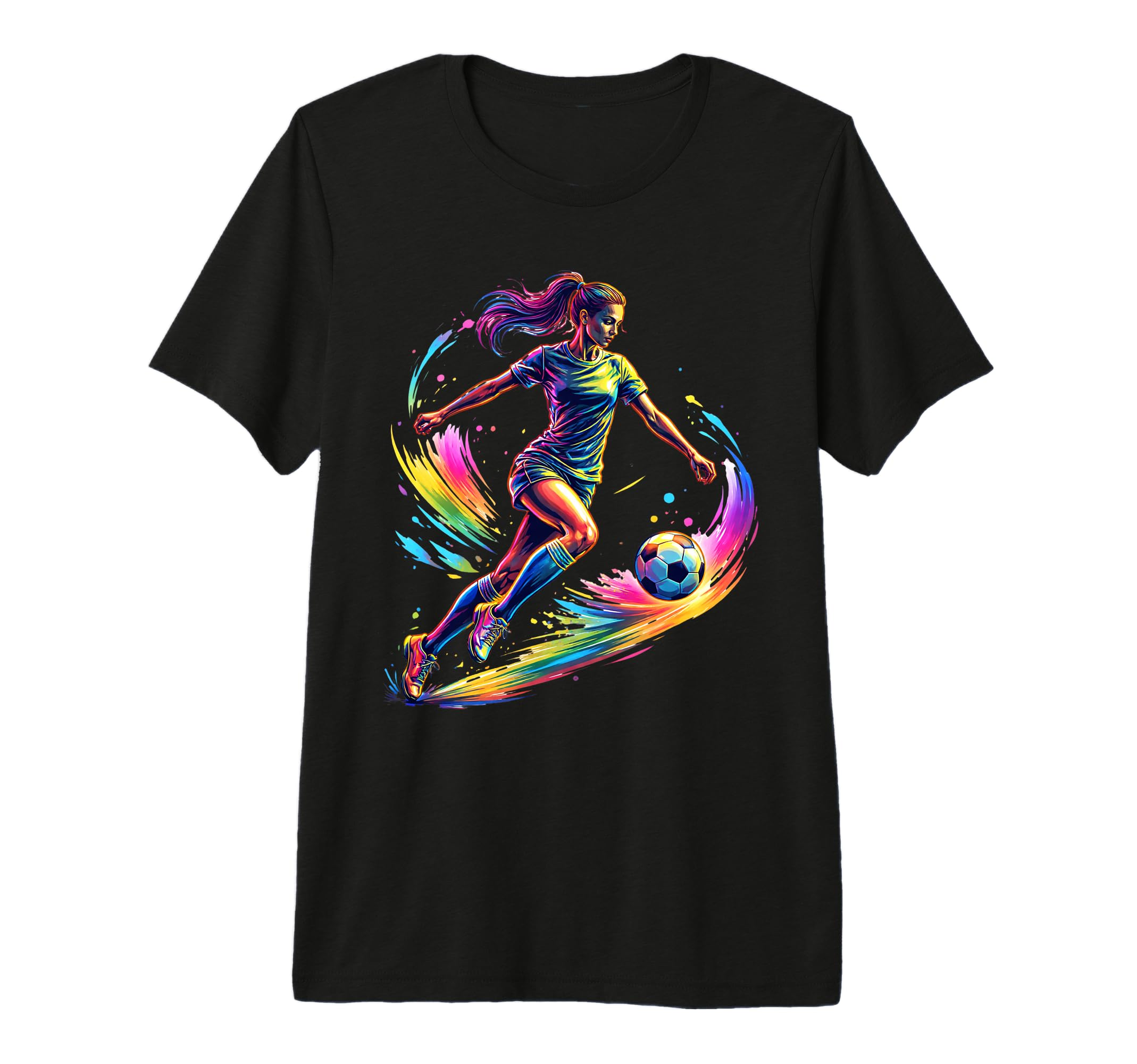 Colorful Soccer Splash Sports Tri T-Shirt - Custom Art Print Men Women - T-Shirt, Sweatshirt, Hoodie