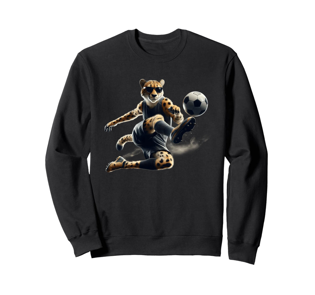 Cheetah Power Soccer Fast Moves And Sweatshirt - Unique Graphic Unisex - T-Shirt, Sweatshirt, Hoodie