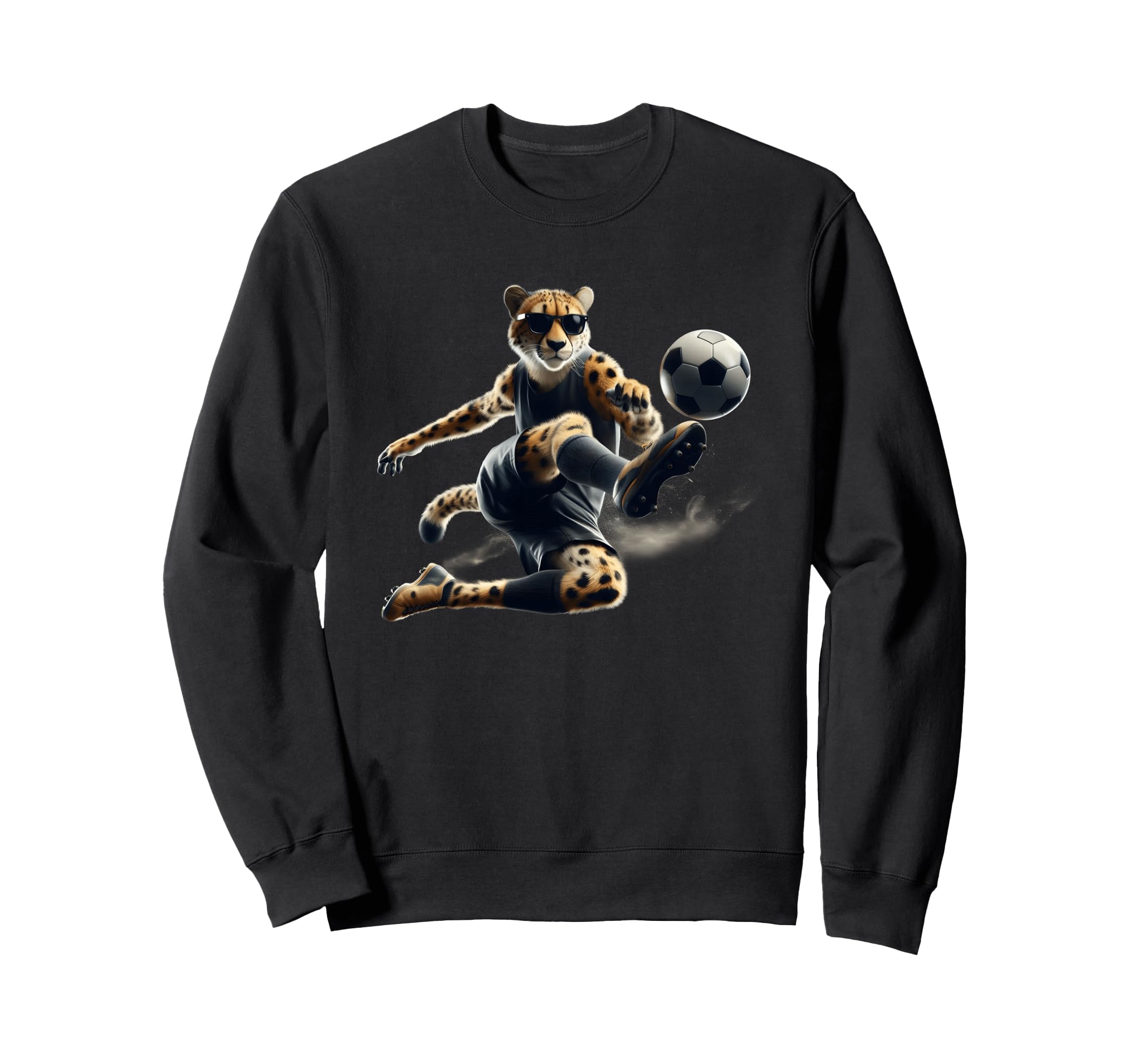 Cheetah Power Soccer Fast Moves And Sweatshirt - Unique Graphic Unisex - T-Shirt, Sweatshirt, Hoodie
