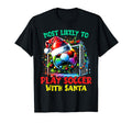 Most Likely To Play Soccer Santa Santa T-Shirt - Custom Art Print Unisex - T-Shirt, Sweatshirt, Hoodie