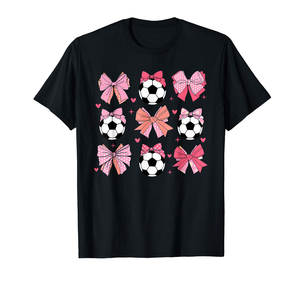 Soccer Coquette Bow Soccer Mom T-Shirt - Fun Novelty Design Men Women - T-Shirt, Sweatshirt, Hoodie