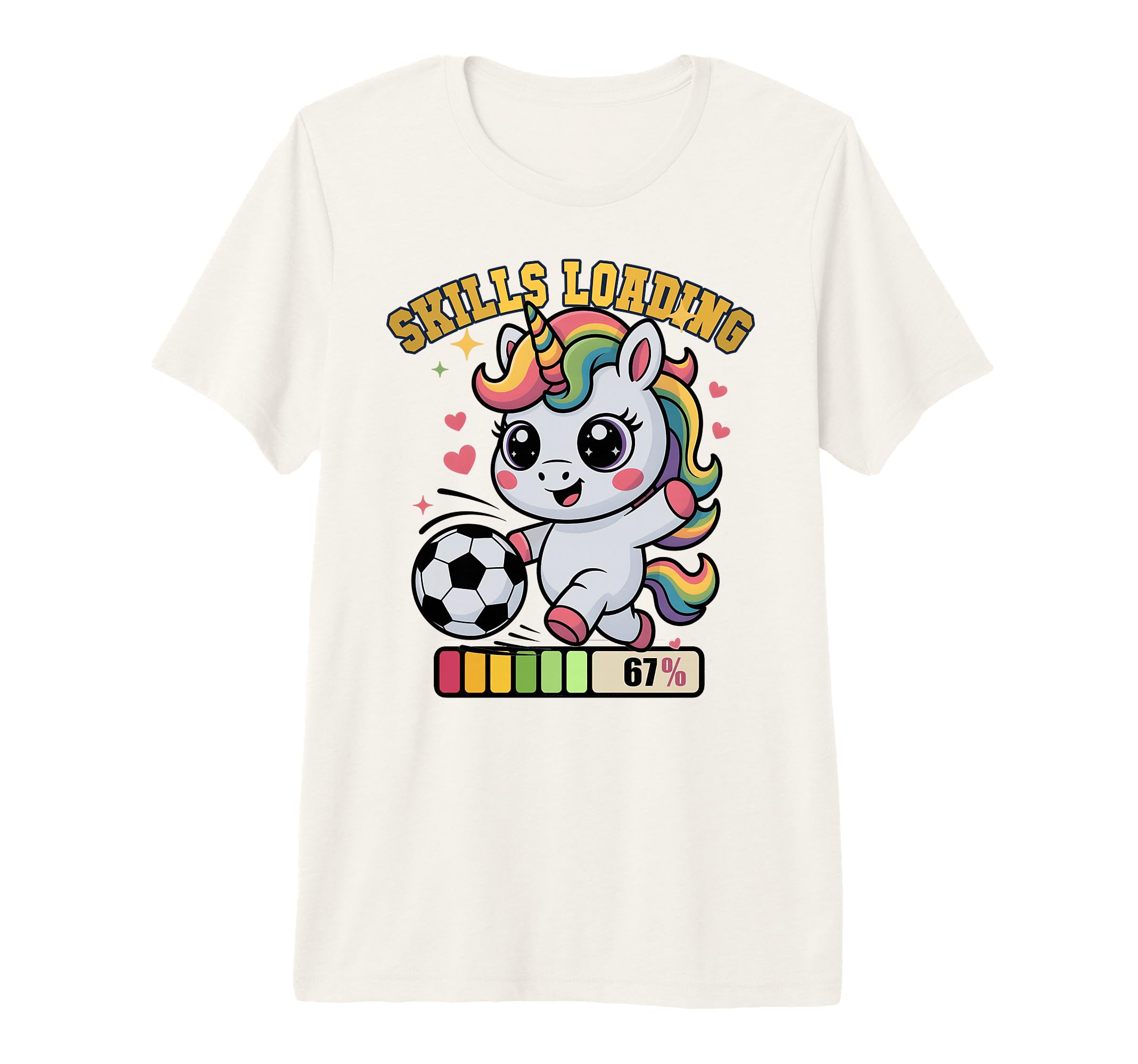 Funny Skills Loading Soccer Unicorn 67 T-Shirt - Aesthetic Graphic Unisex - T-Shirt, Sweatshirt, Hoodie