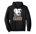 Ball Nannie Heart Baseball Soccer Hoodie - Minimalist Print Men Women - T-Shirt, Sweatshirt, Hoodie