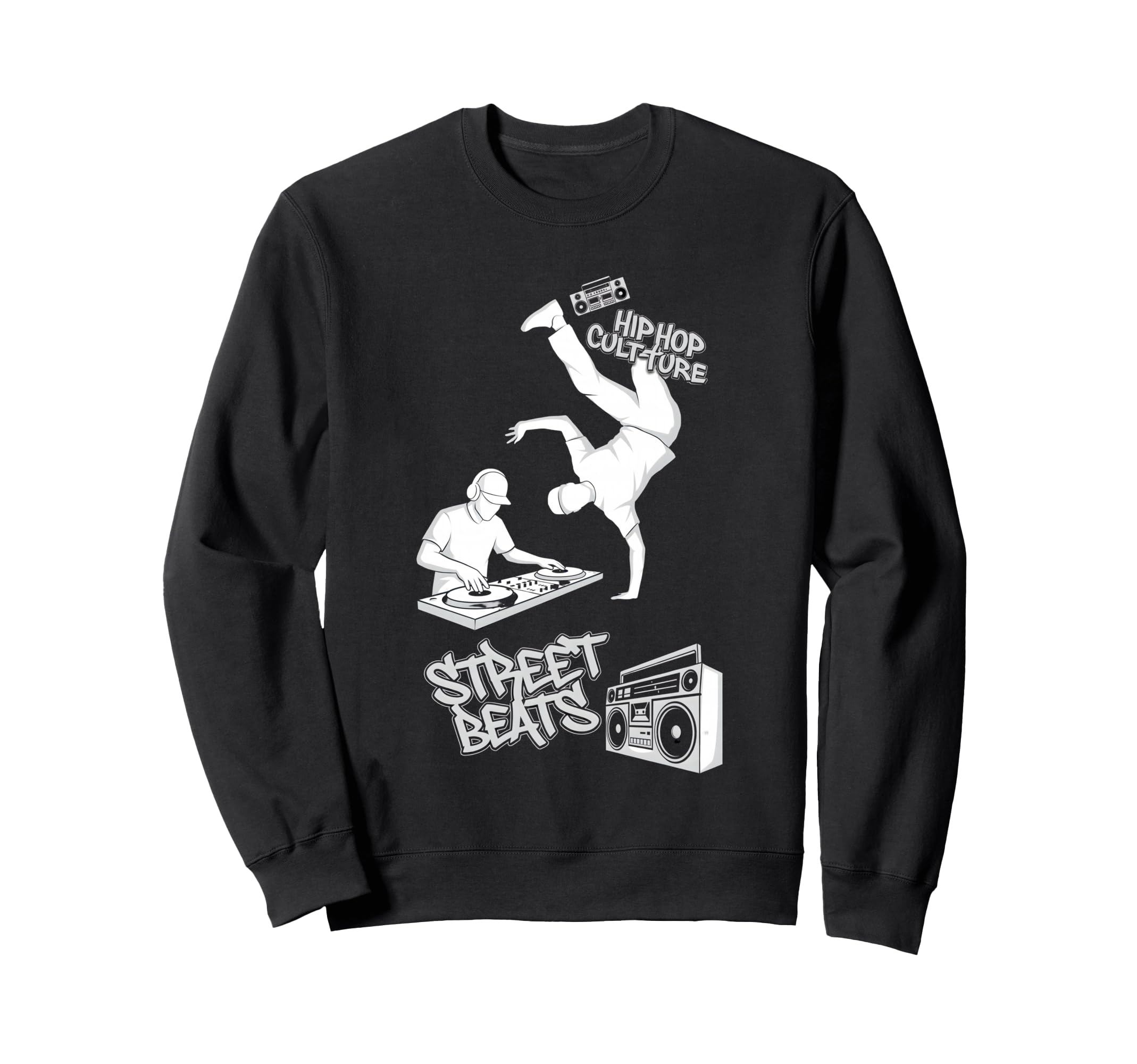 Hip Hop Black And White Old School Jams Sweatshirt - Unique Graphic Unisex - T-Shirt, Sweatshirt, Hoodie