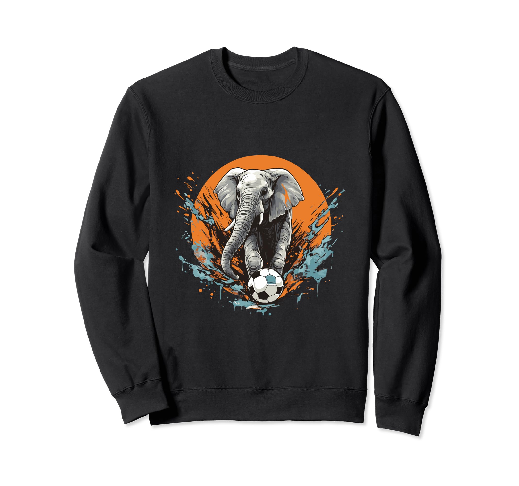 Elephant Playing Soccer Funny Animal Sweatshirt - Novelty Apparel Men Women - T-Shirt, Sweatshirt, Hoodie