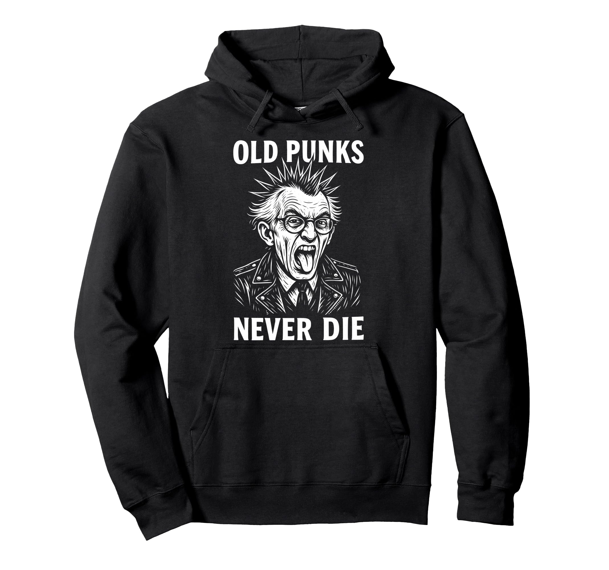 Old Punks Never Die 90S Grunge Hoodie - Fun Novelty Design Men Women - T-Shirt, Sweatshirt, Hoodie