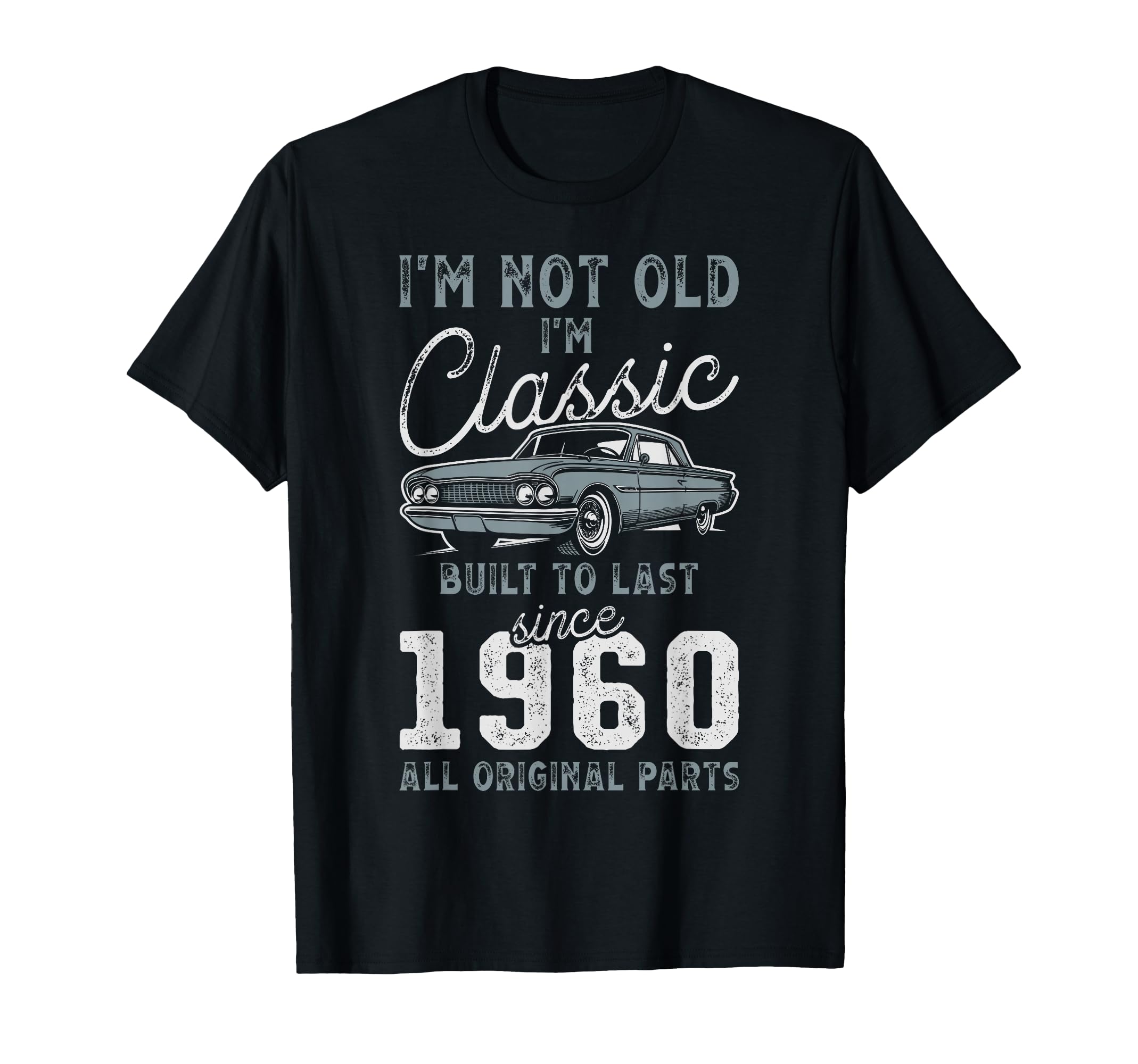 1960 Car 66Th Birthday T-Shirt - Fun Novelty Design for Adults - T-Shirt, Sweatshirt, Hoodie