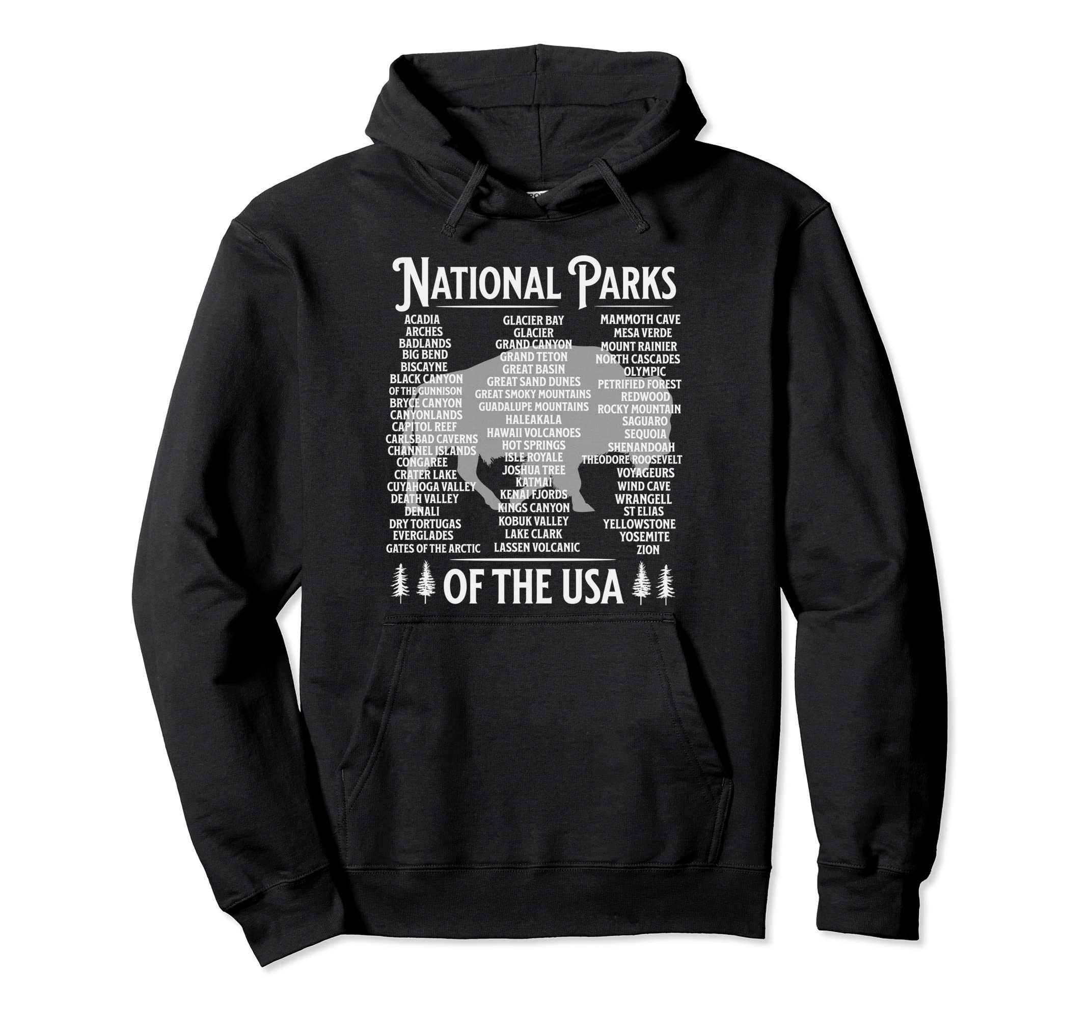 National Parks Buffalo Hiking Travel Hoodie - Aesthetic Graphic Unisex - T-Shirt, Sweatshirt, Hoodie
