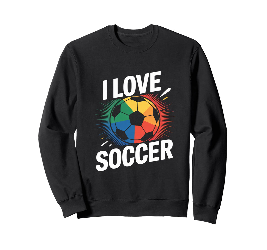 I Love Soccer Vibrant Fan Statement Sweatshirt - Fun Novelty Design Unisex - T-Shirt, Sweatshirt, Hoodie