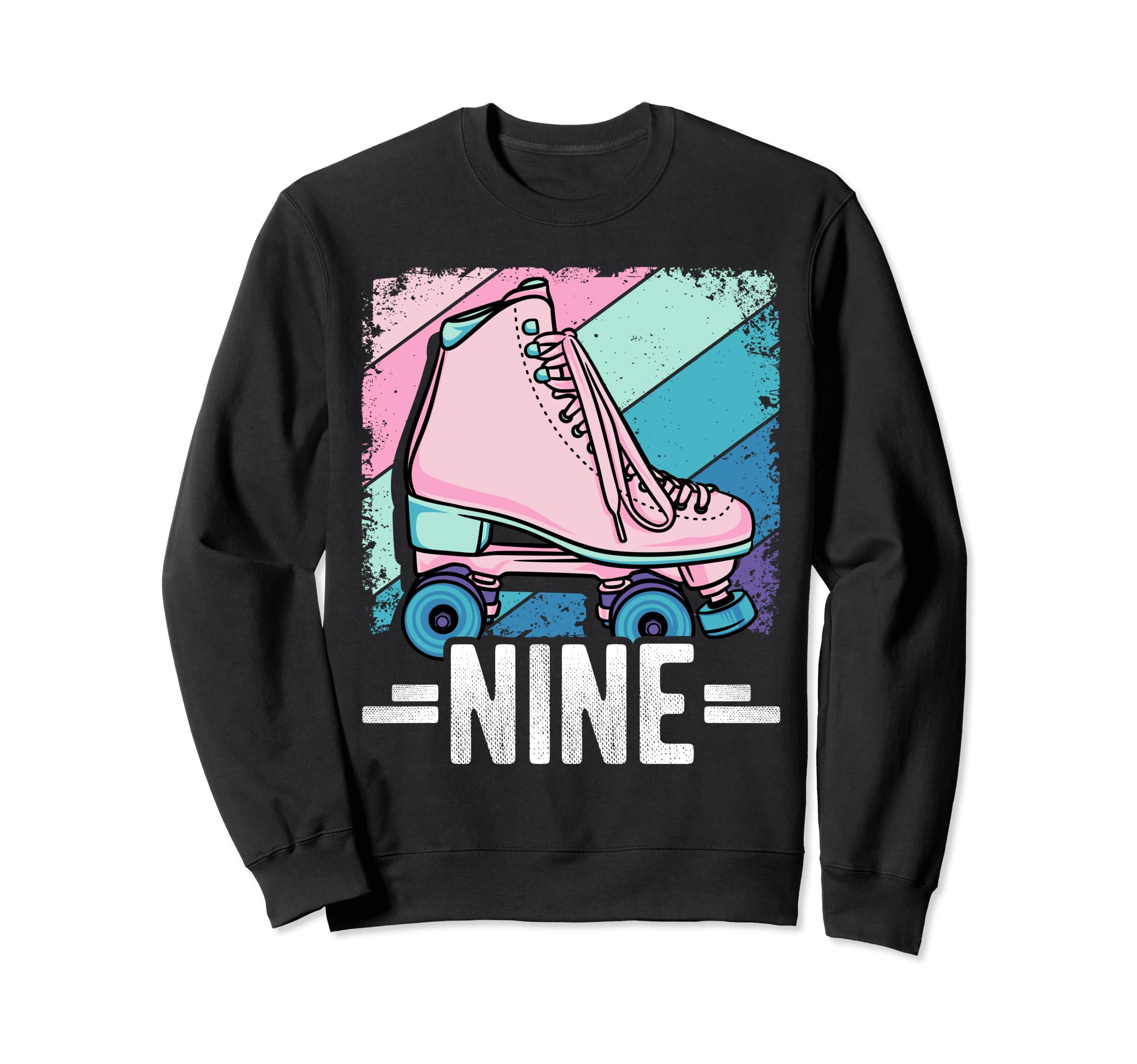 9Th Birthday Roller Skating Skater Sweatshirt - Unique Graphic Men Women - T-Shirt, Sweatshirt, Hoodie