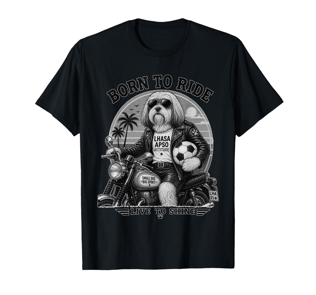 Lhasa Apso Motorbike Love Footbal Soccer T-Shirt - Streetwear Style Unisex - T-Shirt, Sweatshirt, Hoodie