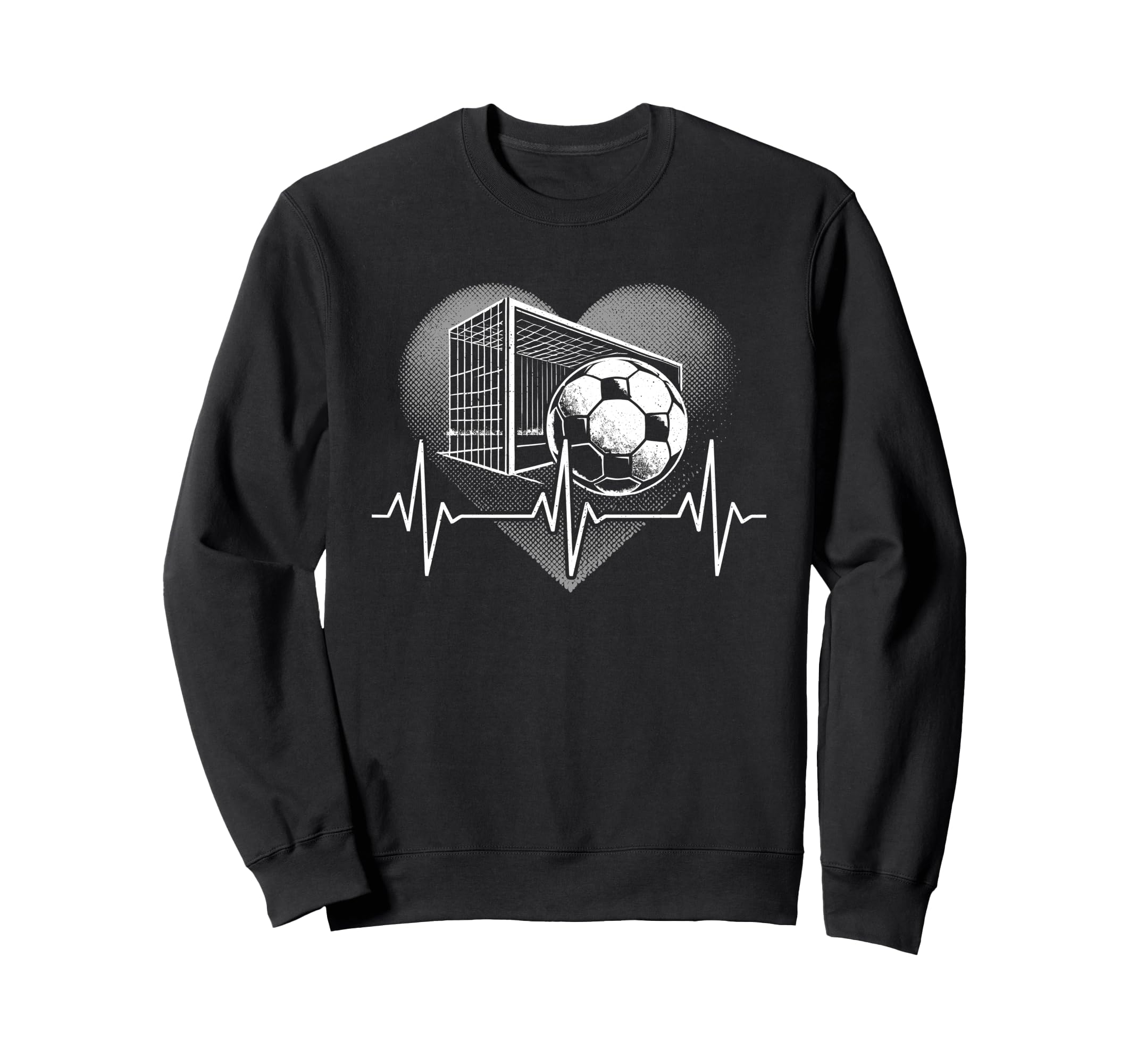 Heartbeat Soccer Player Goal Team Sweatshirt - Unique Graphic Men Women - T-Shirt, Sweatshirt, Hoodie