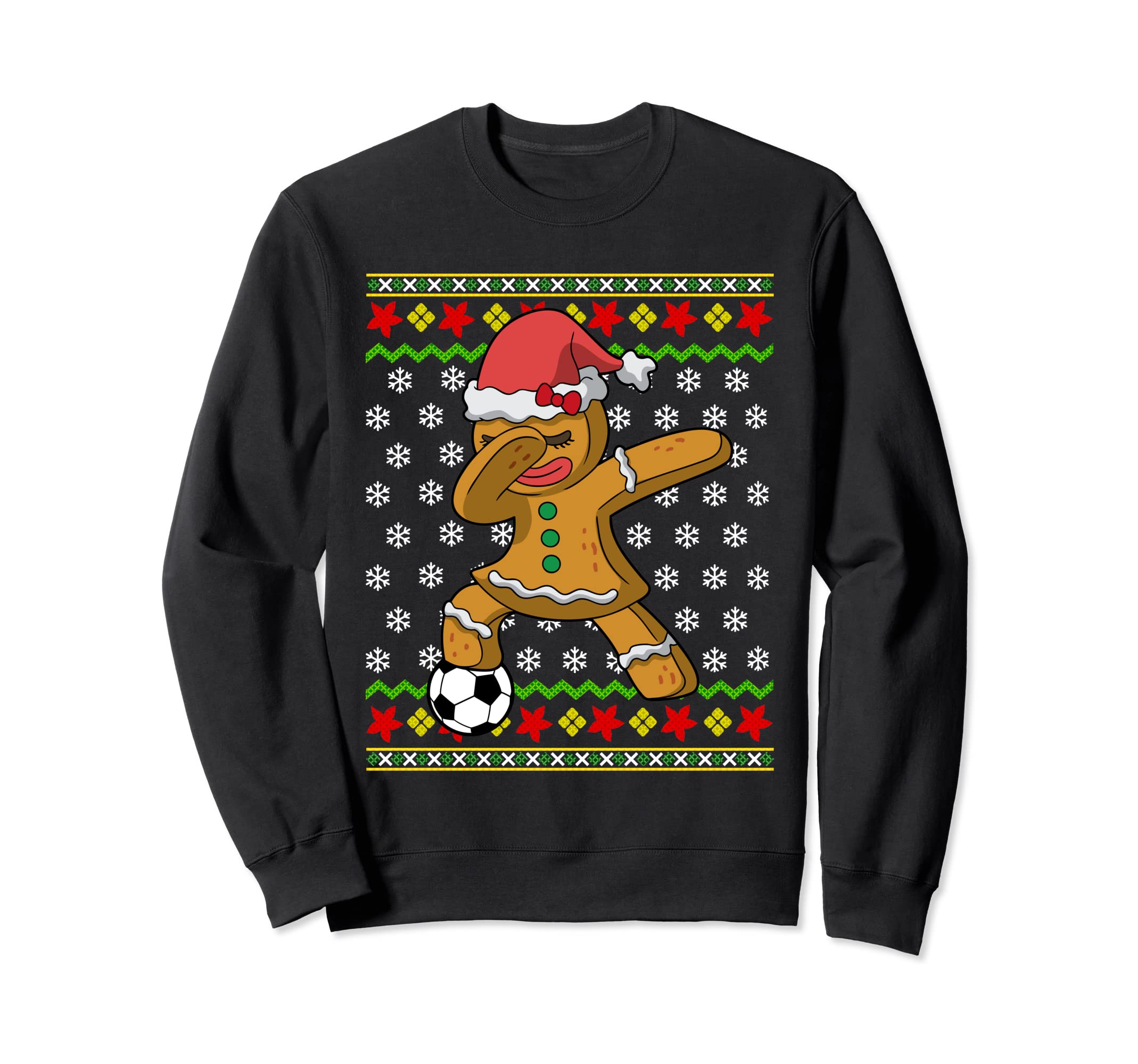 Soccer Dabbing Gingerbread Ugly Sweatshirt - Novelty Apparel for Adults - T-Shirt, Sweatshirt, Hoodie