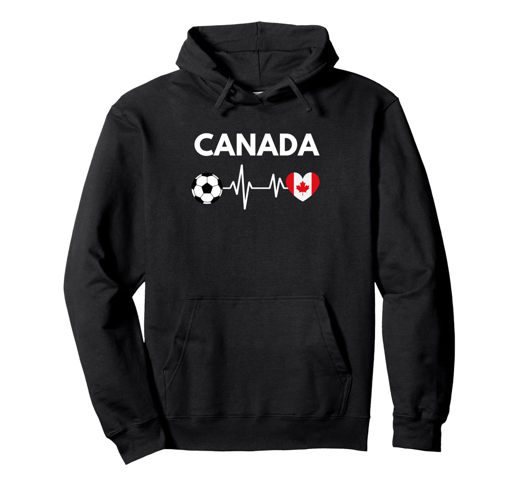 Canada Flag Heartbeat Soccer Hoodie - Custom Art Print for Adults - T-Shirt, Sweatshirt, Hoodie