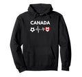 Canada Flag Heartbeat Soccer Hoodie - Custom Art Print for Adults - T-Shirt, Sweatshirt, Hoodie