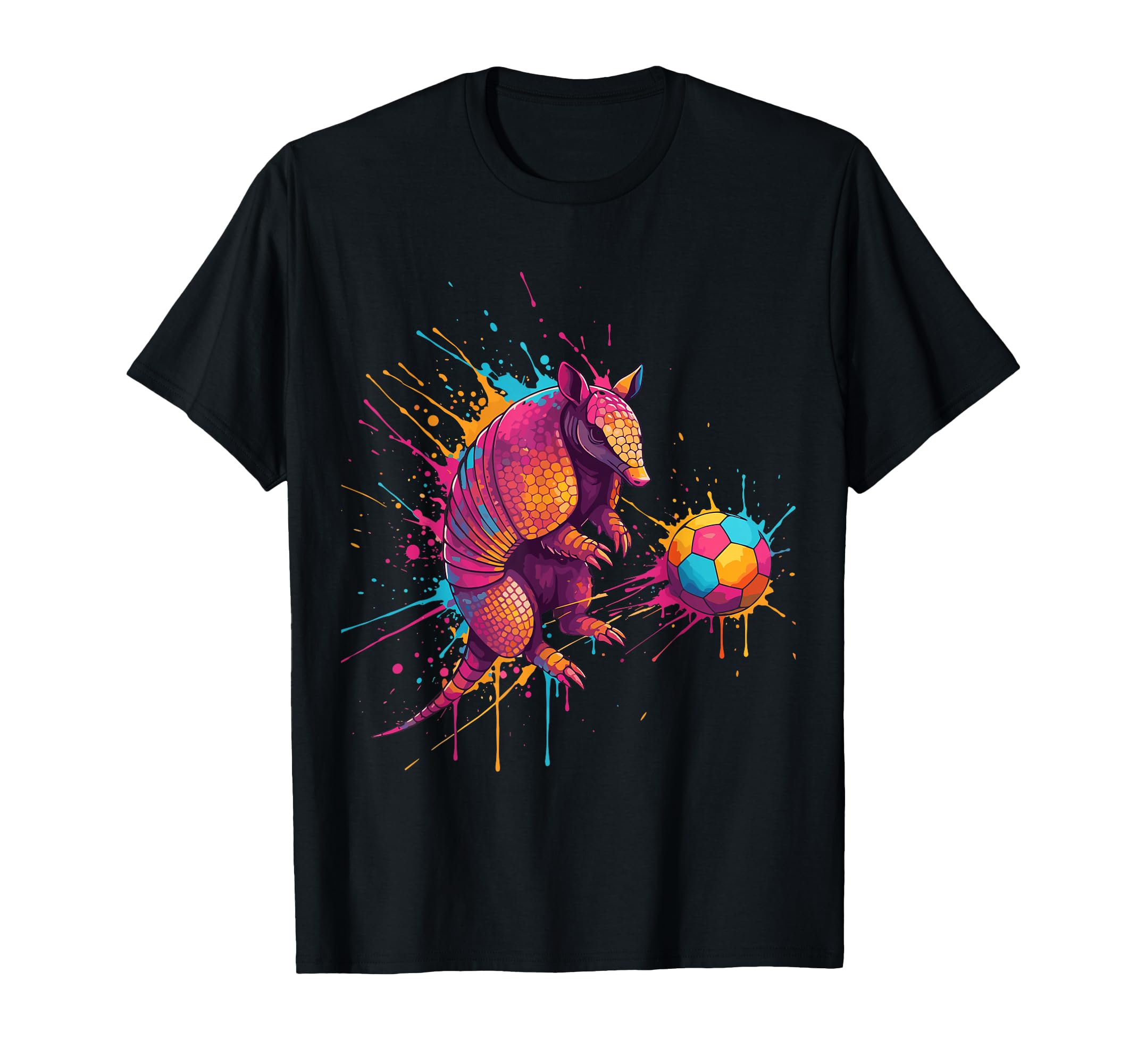 Soccer Player Armadillo Art Paint T-Shirt - Trendy Graphic for Adults - T-Shirt, Sweatshirt, Hoodie