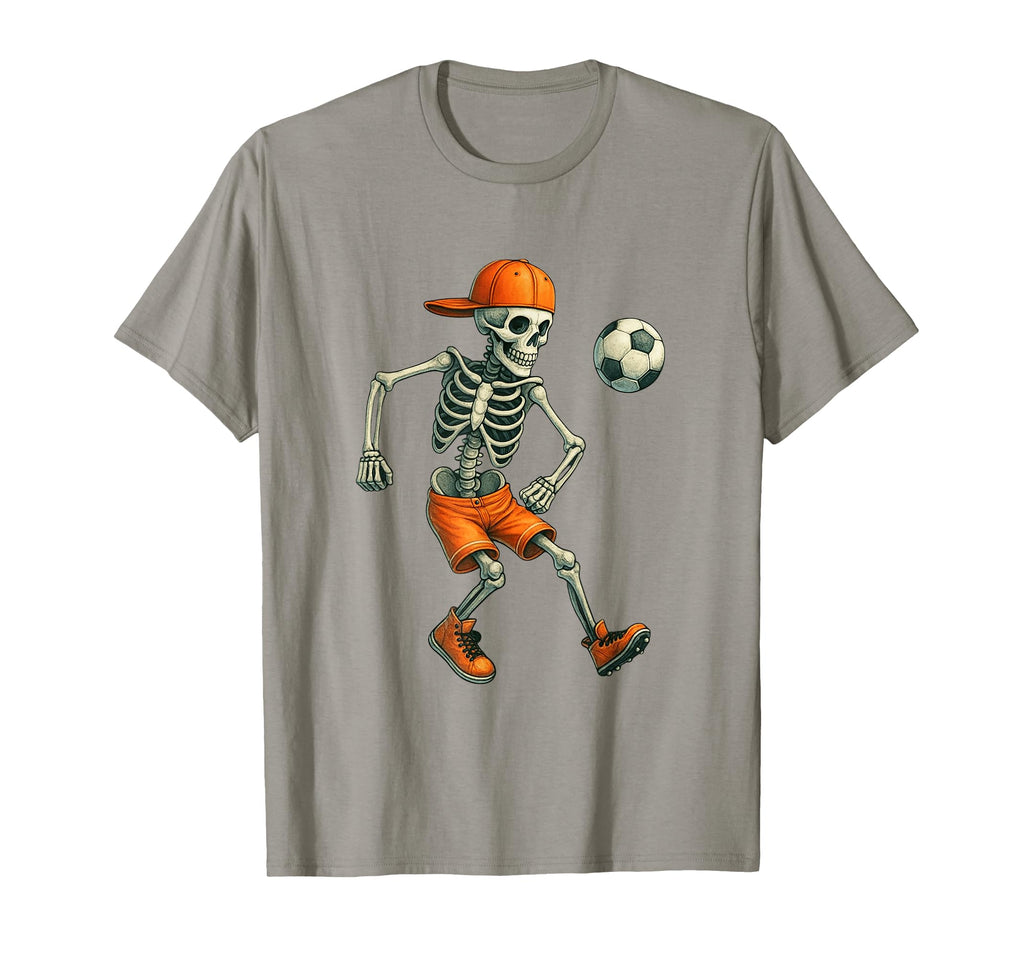Halloween Skeleton Soccer Ball Spooky T-Shirt - Custom Art Print Men Women - T-Shirt, Sweatshirt, Hoodie