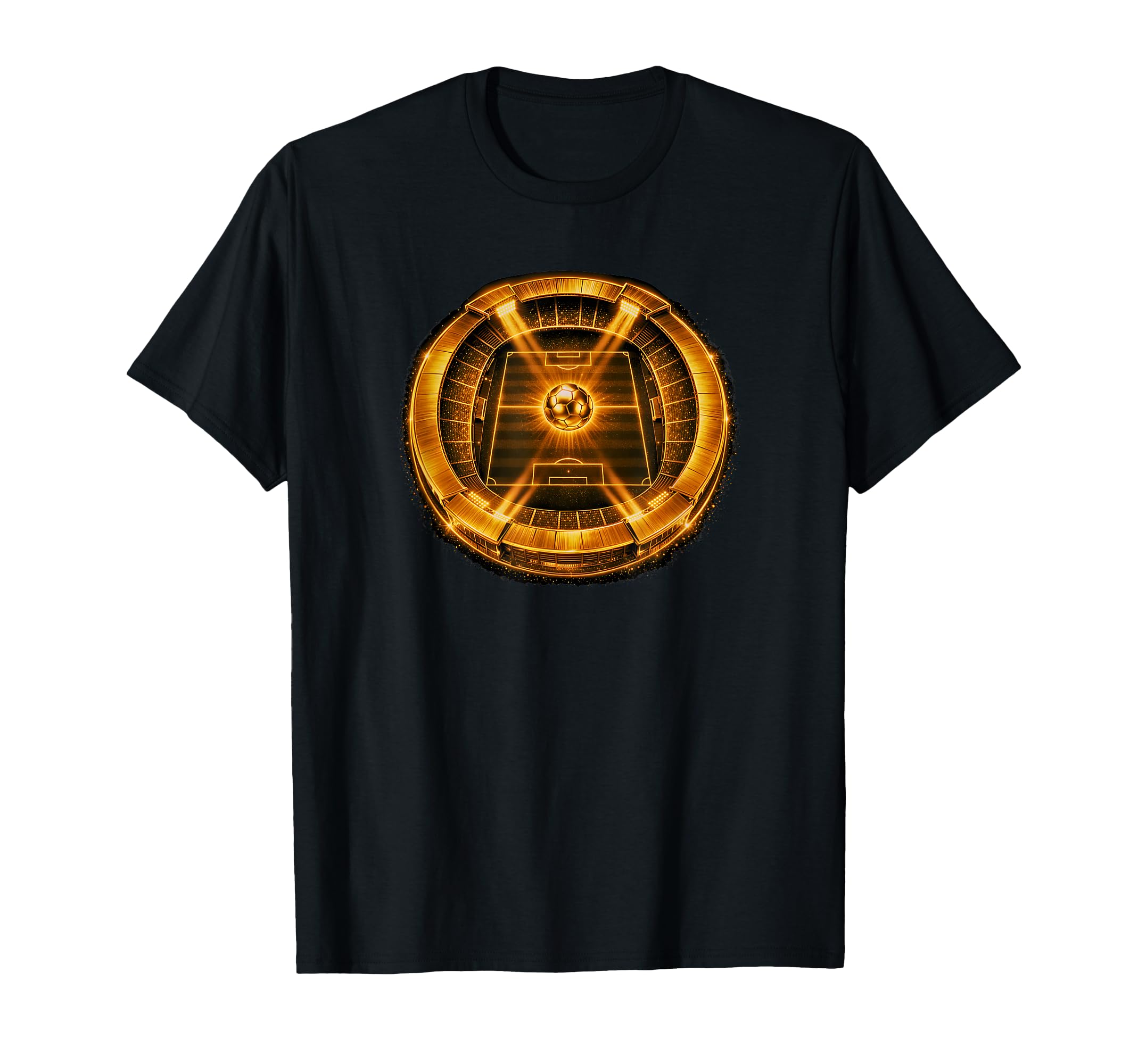 Gold Soccer Stadium Soccer Field T-Shirt - Minimalist Print Unisex - T-Shirt, Sweatshirt, Hoodie