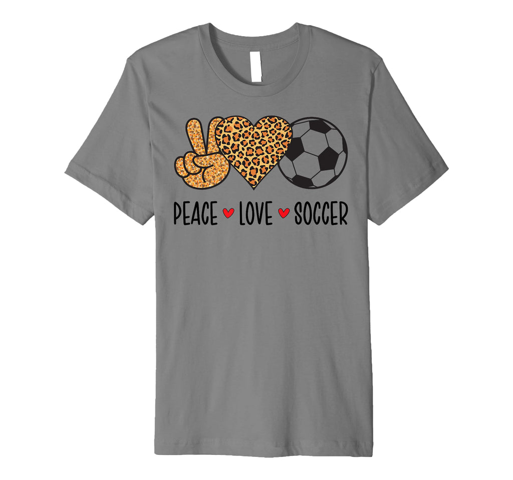 Peace Love Soccer Game Day Soccer T-Shirt - Graphic Print Unisex - T-Shirt, Sweatshirt, Hoodie