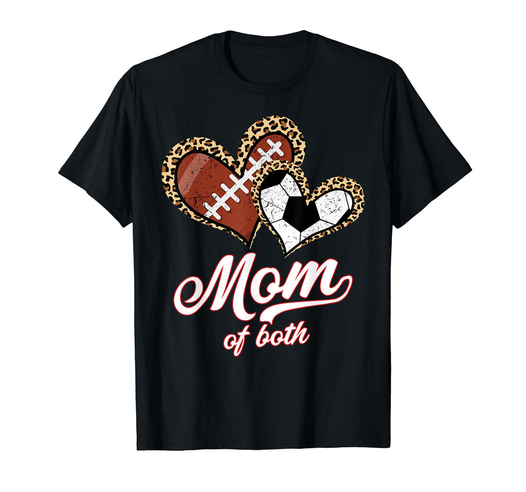 Mom Both Soccer Football Leopard T-Shirt - Fun Novelty Design for Adults - T-Shirt, Sweatshirt, Hoodie