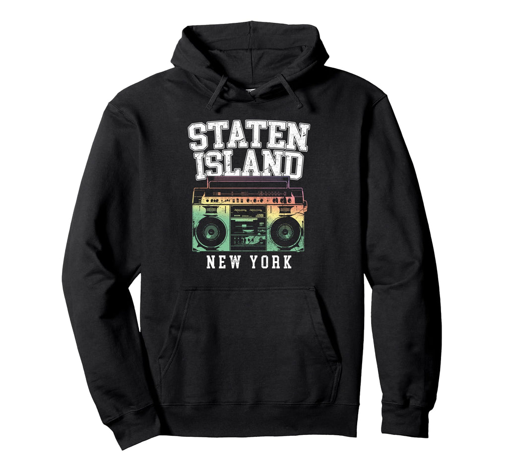 Staten Island New York Nyc Boombox Old Hoodie - Aesthetic Graphic Unisex - T-Shirt, Sweatshirt, Hoodie