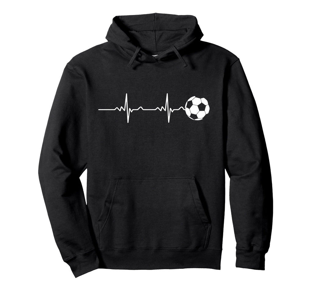 Soccer Ball Heartbeat Football Hoodie - Custom Art Print for Adults - T-Shirt, Sweatshirt, Hoodie