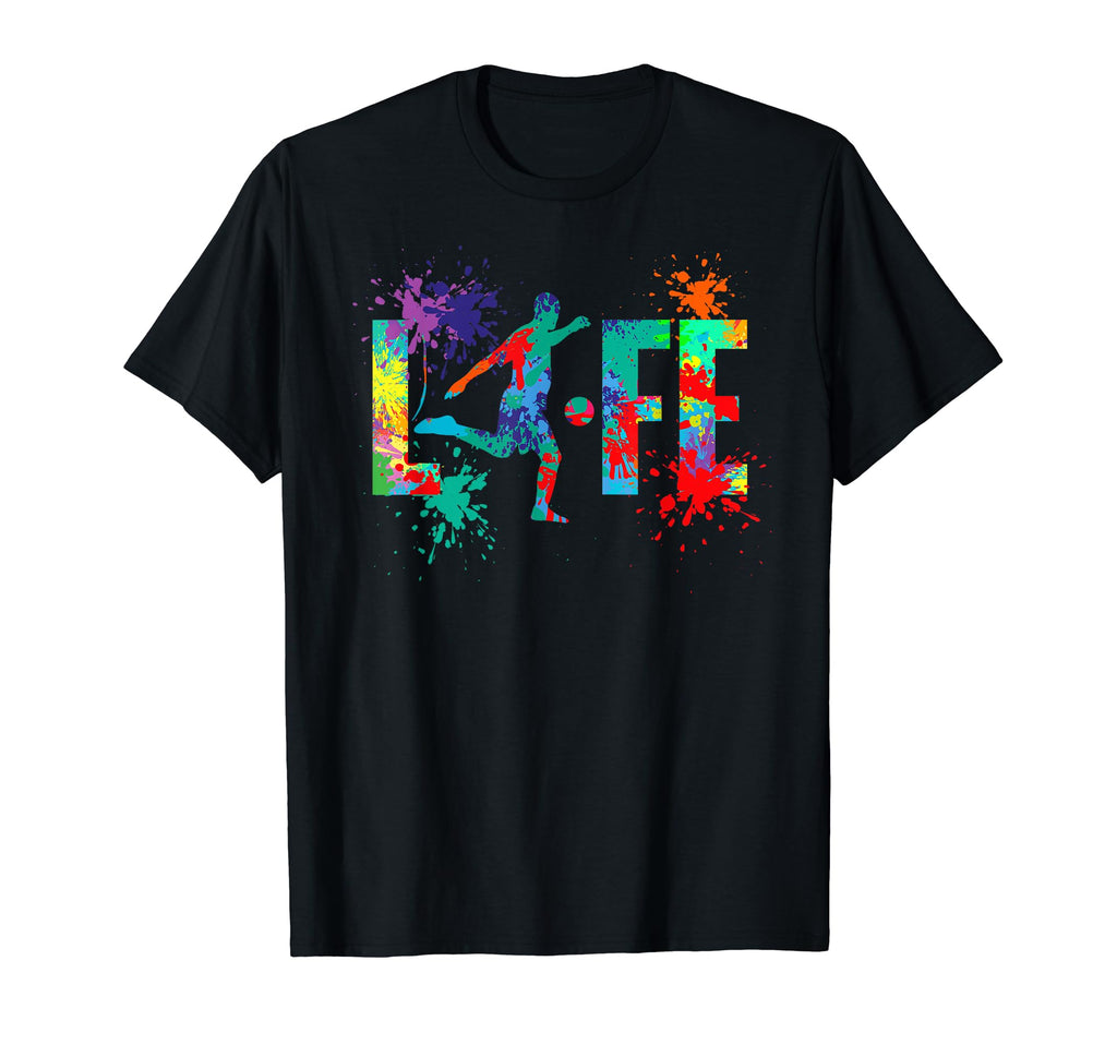 Soccer Player Colorful Play Soccer T-Shirt - Novelty Apparel Men Women - T-Shirt, Sweatshirt, Hoodie