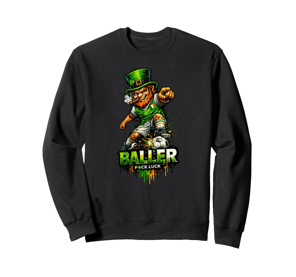 Soccer Leprechaun St Patricks Irish Sweatshirt - Trendy Graphic Unisex - T-Shirt, Sweatshirt, Hoodie