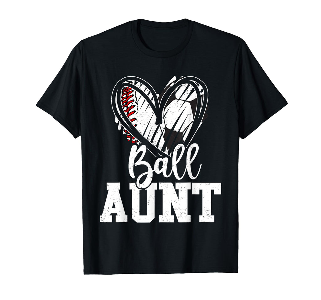 Ball Aunt Heart Baseball Soccer Ball Sweatshirt - Minimalist Print Unisex - T-Shirt, Sweatshirt, Hoodie