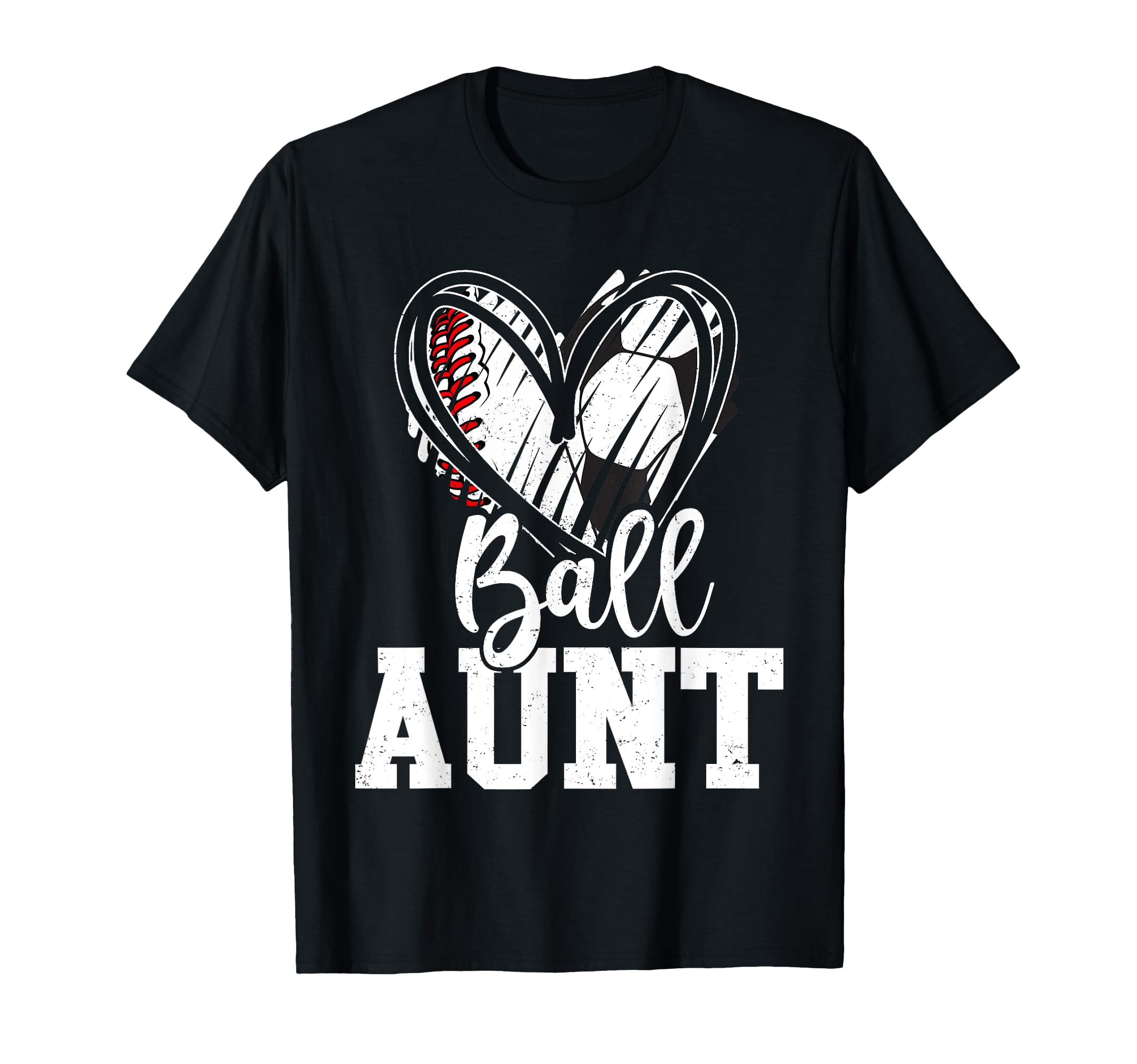 Ball Aunt Heart Baseball Soccer Ball Sweatshirt - Minimalist Print Unisex - T-Shirt, Sweatshirt, Hoodie