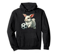Bunny Rabbit Playing Soccer Football Hoodie - Minimalist Print Unisex - T-Shirt, Sweatshirt, Hoodie