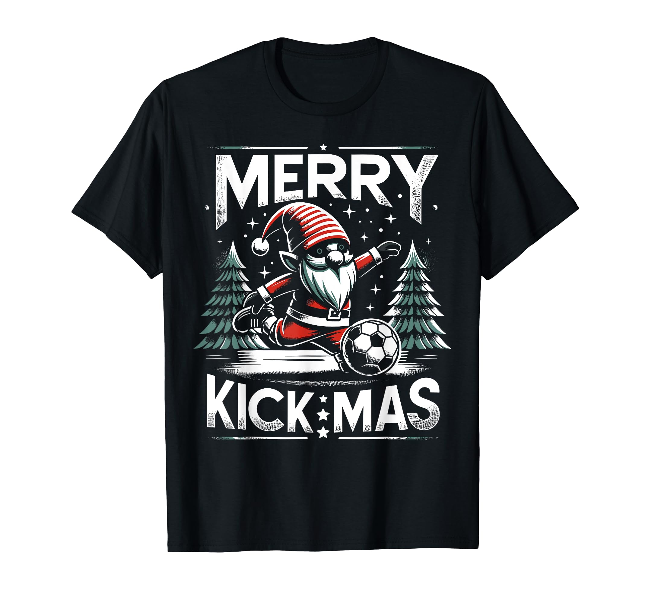 Soccer Gnome Merry Kickmas Soccer T-Shirt - Graphic Print Men Women - T-Shirt, Sweatshirt, Hoodie