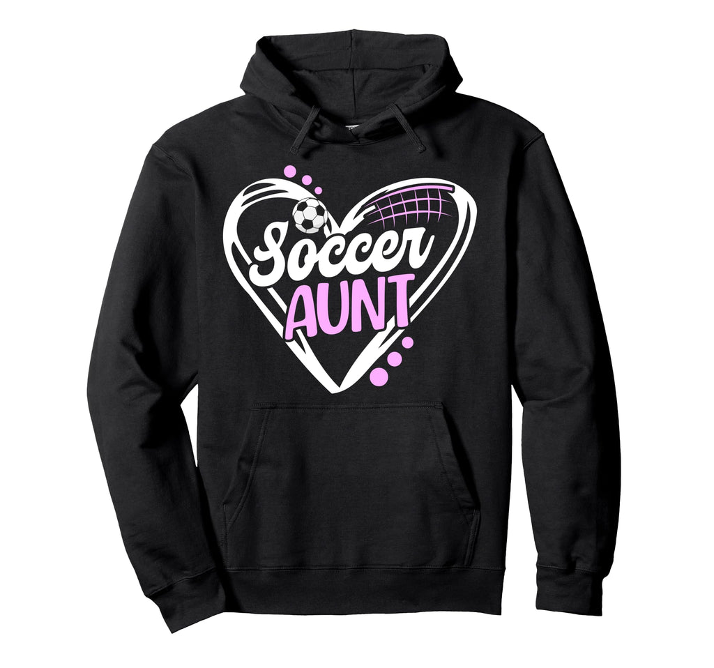 Soccer Aunt Heart Aunt Soccer Player Hoodie - Novelty Apparel Men Women - T-Shirt, Sweatshirt, Hoodie