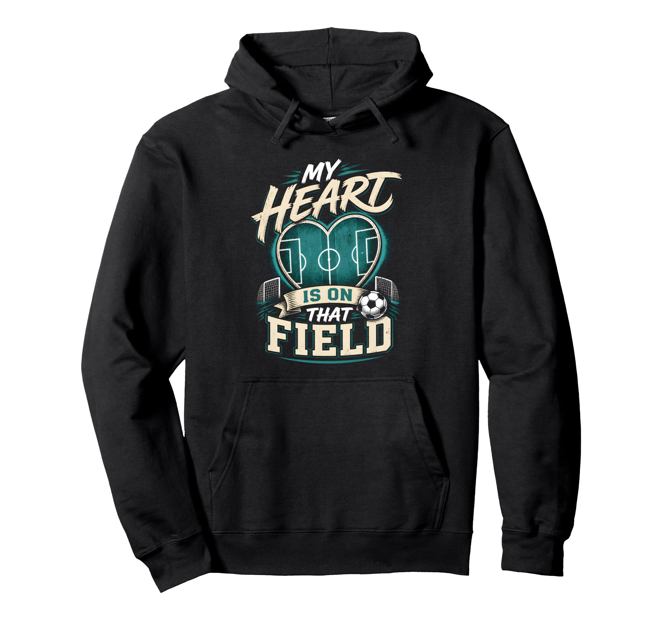 My Heart Is That Field Soccer Mom Hoodie - Unique Graphic for Adults - T-Shirt, Sweatshirt, Hoodie