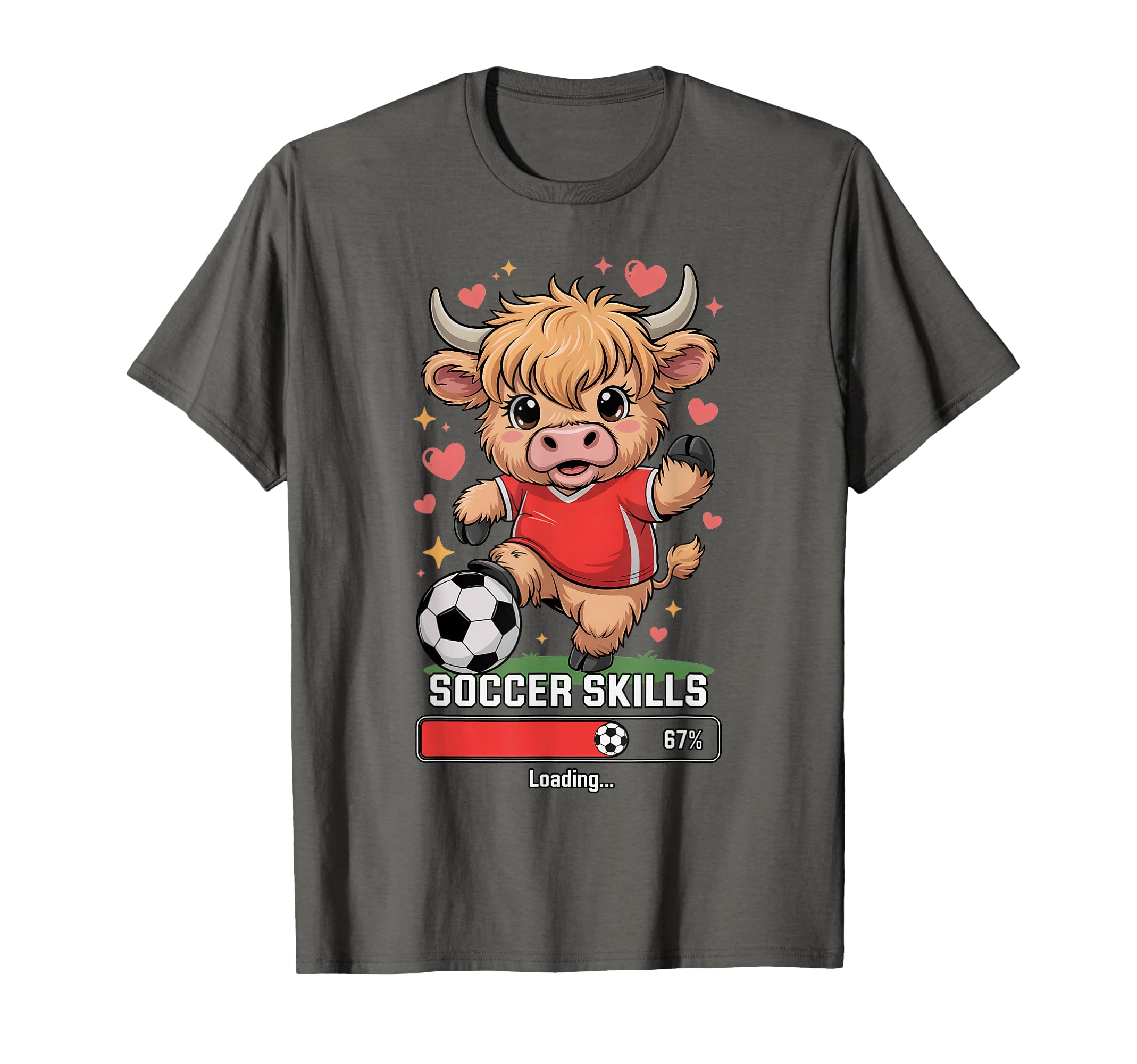 Kawaii Soccer Cow Skills Loading Heifer T-Shirt - Aesthetic Graphic Unisex - T-Shirt, Sweatshirt, Hoodie
