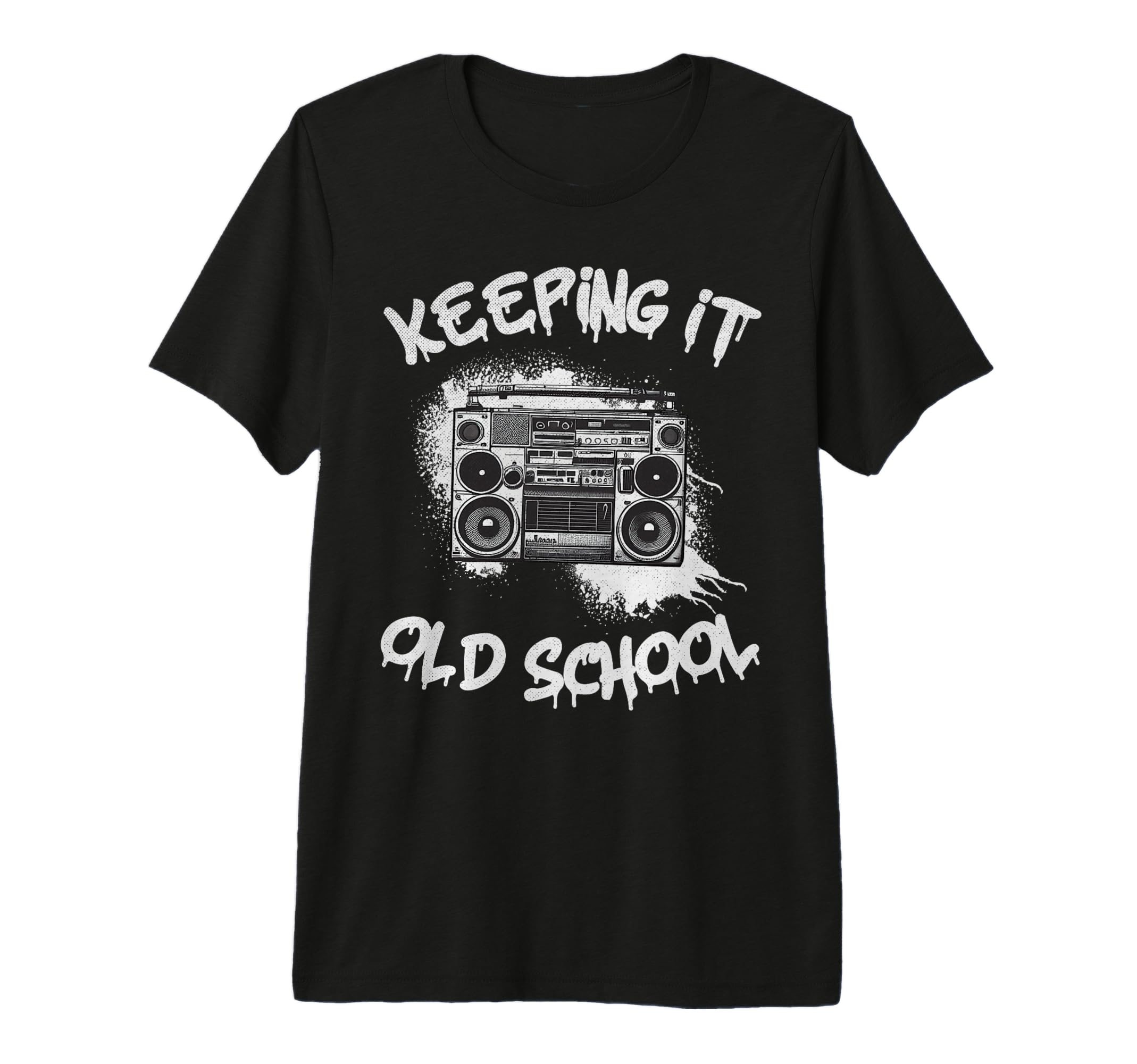 Keeping It Old School Boombox 80S Hip T-Shirt - Graphic Print for Adults - T-Shirt, Sweatshirt, Hoodie