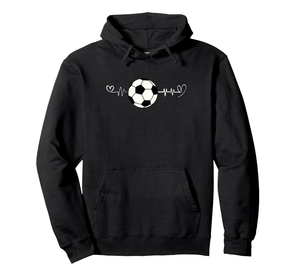 Funny Soccer Heartbeat Hilarious Hoodie - Fun Novelty Design Men Women - T-Shirt, Sweatshirt, Hoodie