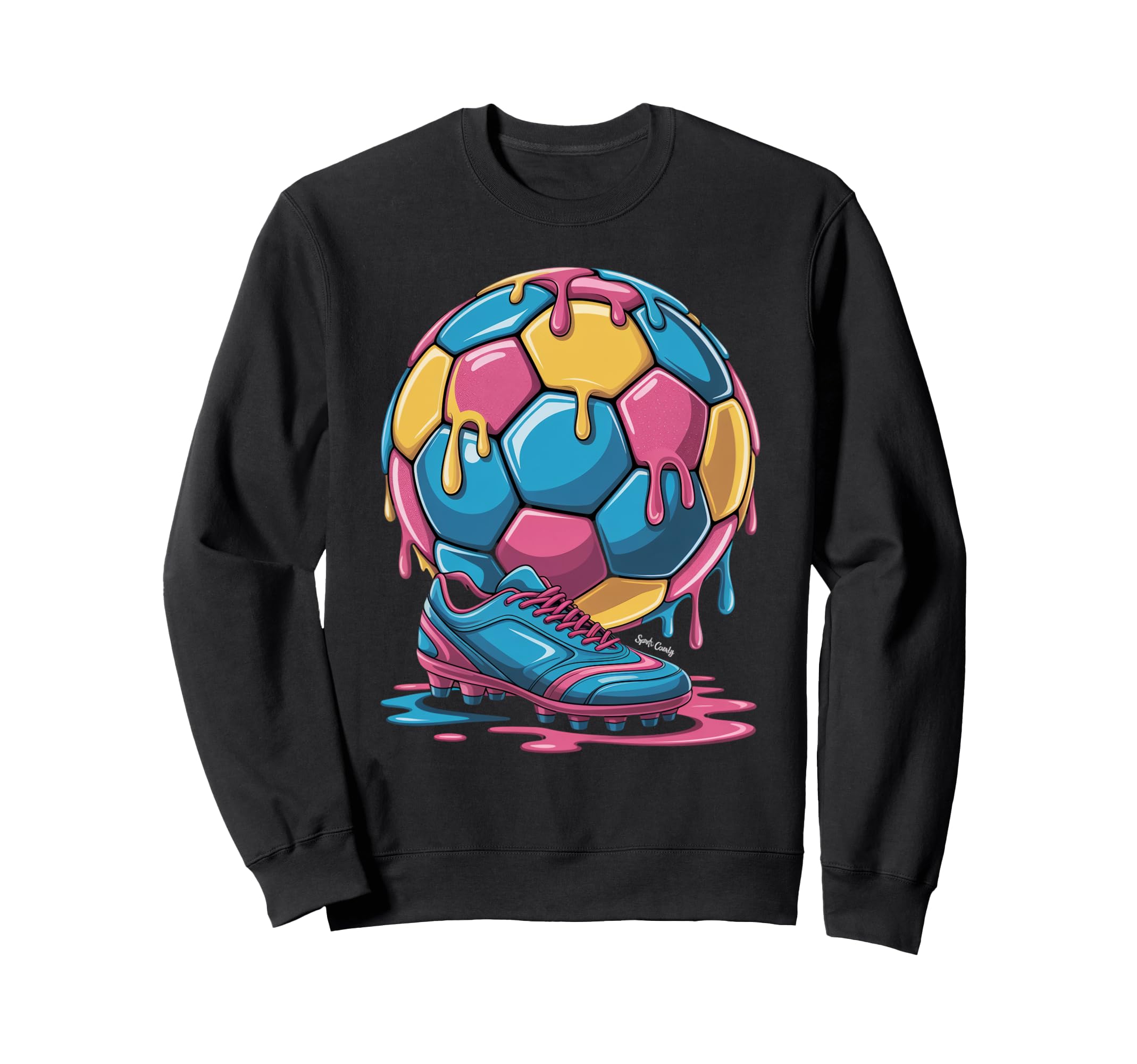 Soccer Ball Drip Ice Cream Drip Game Sweatshirt - Aesthetic Graphic Unisex - T-Shirt, Sweatshirt, Hoodie