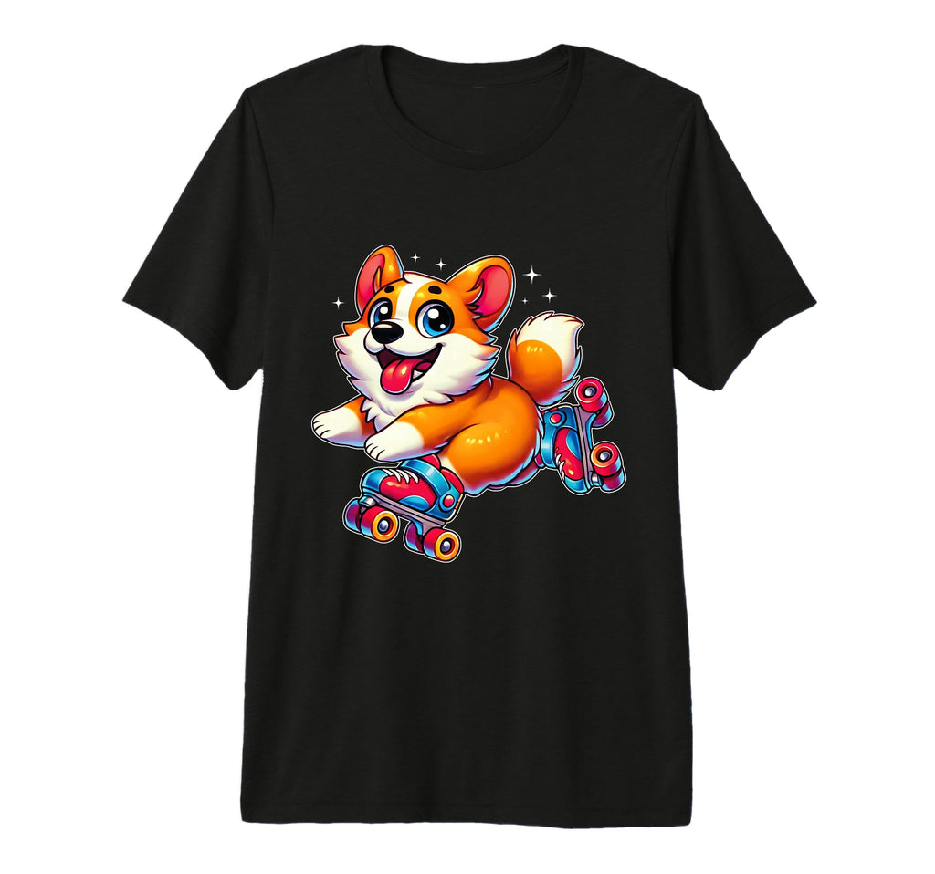 Funny Dog Skate Corgi Roller Skating T-Shirt - Graphic Print for Adults - T-Shirt, Sweatshirt, Hoodie