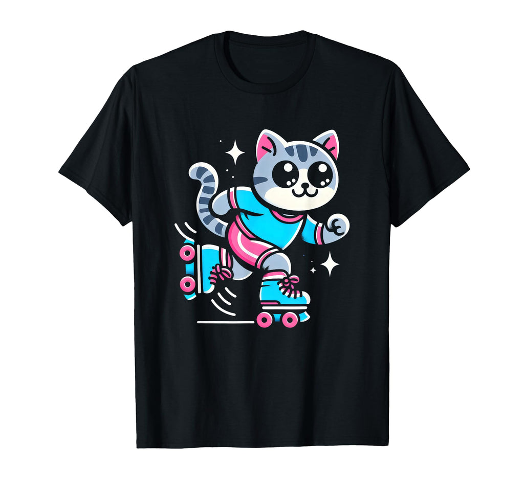 Roller Skating Cat Roller Skater T-Shirt - Custom Art Print for Adults - T-Shirt, Sweatshirt, Hoodie