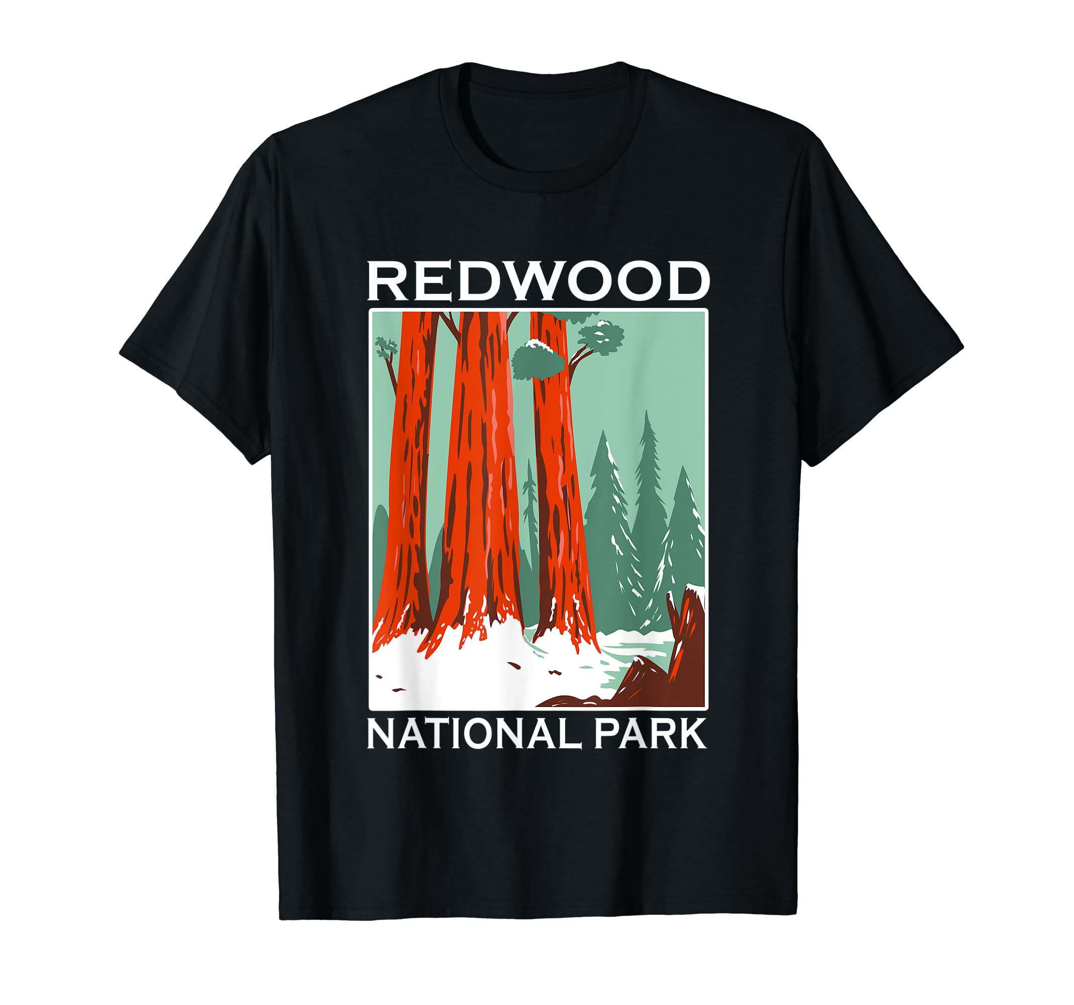 Redwood National Park Outdoor T-Shirt - Minimalist Print for Adults - T-Shirt, Sweatshirt, Hoodie