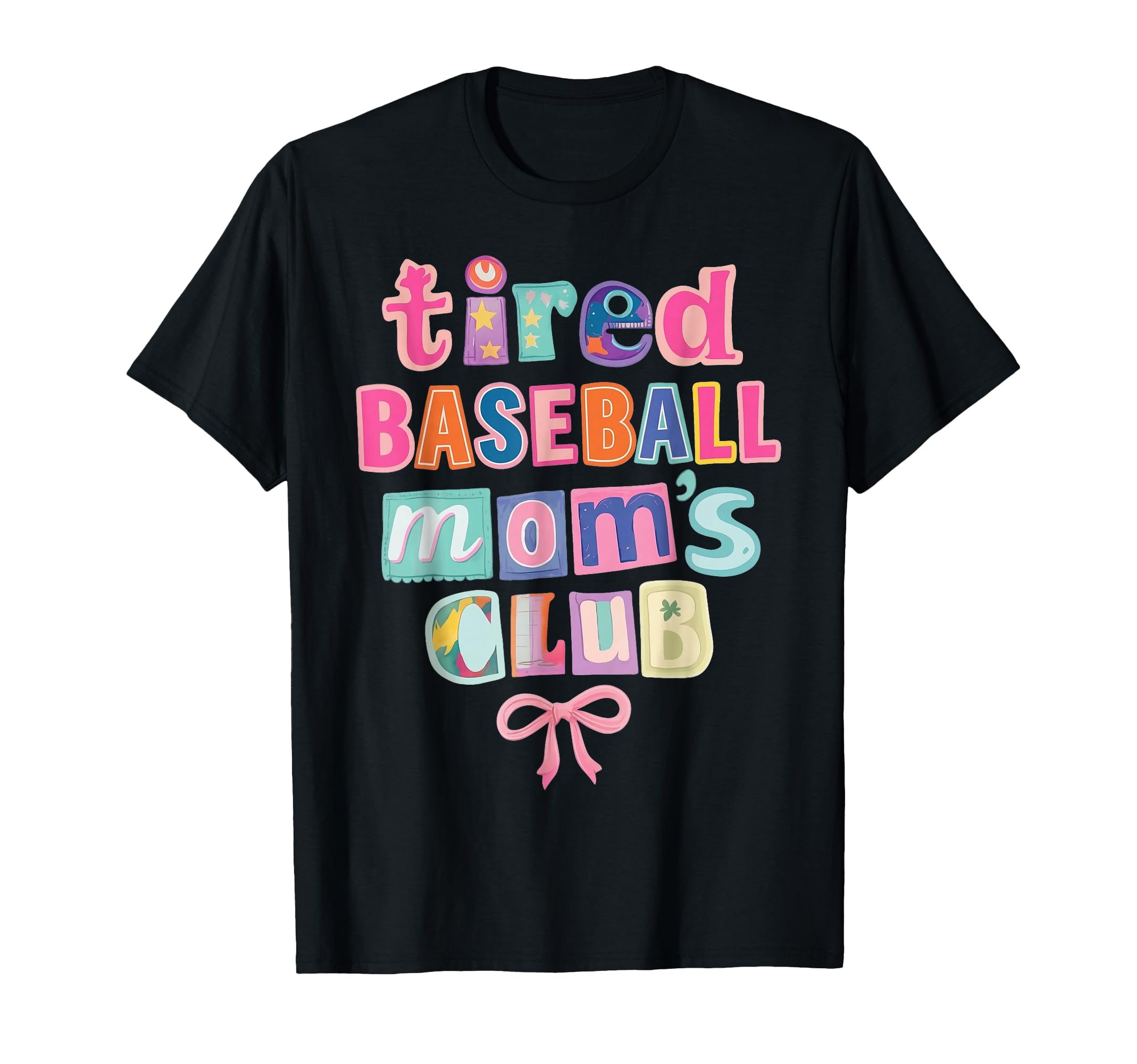 Tired Baseball Moms Club Coquette T-Shirt - Unique Graphic for Adults - T-Shirt, Sweatshirt, Hoodie