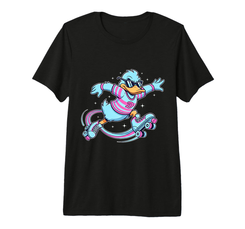 Funny Duck Roller Skates Skater Animal T-Shirt - Unique Graphic Men Women - T-Shirt, Sweatshirt, Hoodie