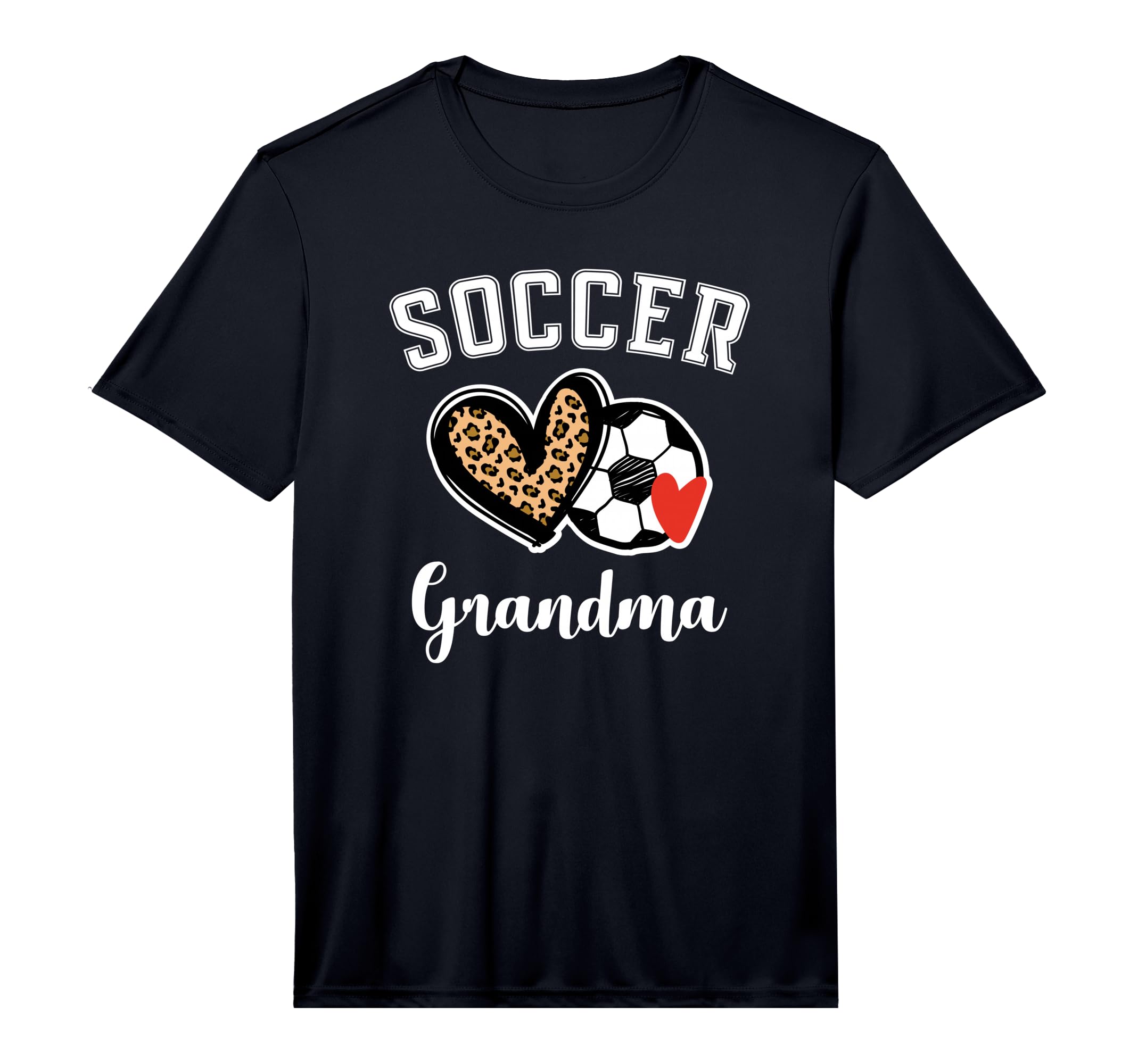 Mens Soccer Grandma Leopard Heart T-Shirt - Unique Graphic for Adults - T-Shirt, Sweatshirt, Hoodie